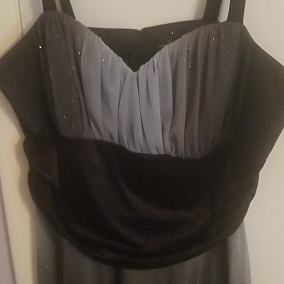 R&M Richard's Blue/Black Party Dress Size 16W - Picture 2 of 5